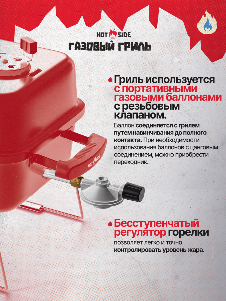 Портативный газовый гриль ​HOT SIDE Easy GO, изображение 6