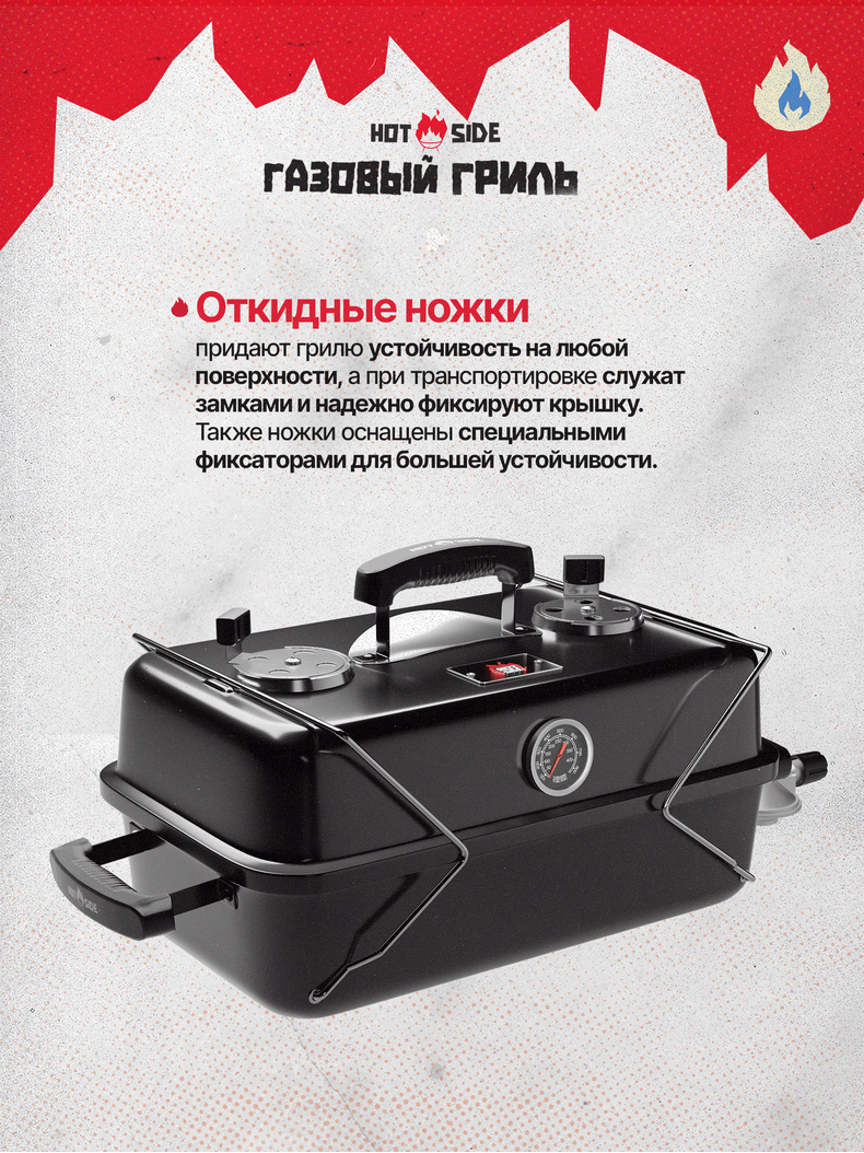 Портативный газовый гриль ​HOT SIDE Easy GO, изображение 10