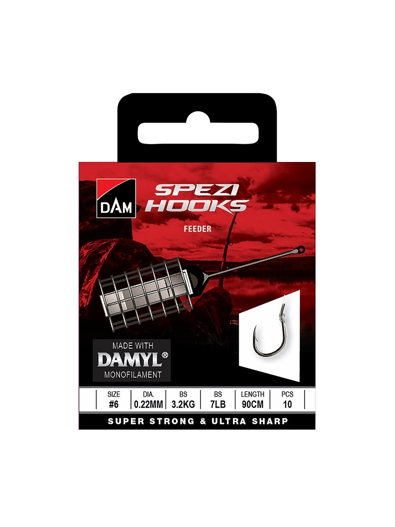 Поводоки DAM SPEZI FEEDER / №6 / 0,22mm / 3.2kg / 90cm / 10pcs