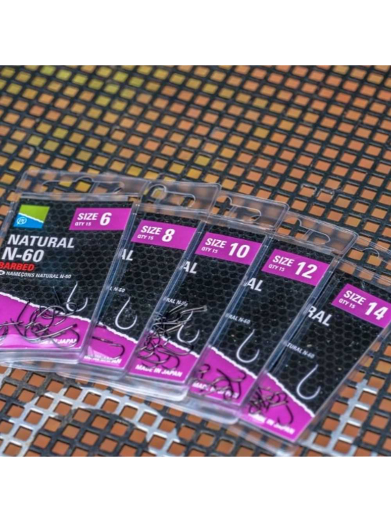 Крючки PRESTON Natural N-60, Размер крючка: № 10, изображение 4 Крючки PRESTON Natural N-60, Размер крючка: № 10, изображение 4