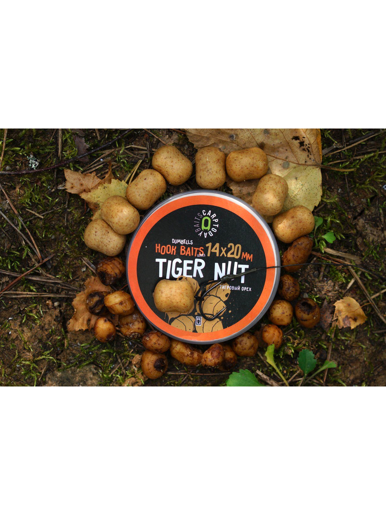 Дамбелсы насадочные Carptoday Baits Tiger Nut (Тигровый Орех), Диаметр: 14 х 20 мм, Вкус: Тигровый Орех, изображение 2