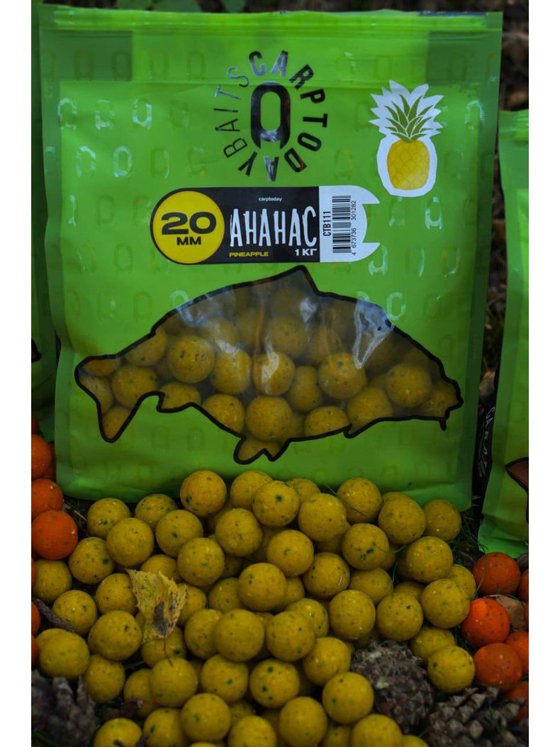 Бойлы Carptoday Baits Pineapple (Ананас) 1кг 20мм, Диаметр: 20 мм, Вкус: Ананас, изображение 3 Бойлы Carptoday Baits Pineapple (Ананас) 1кг 20мм, Диаметр: 20 мм, Вкус: Ананас, изображение 3