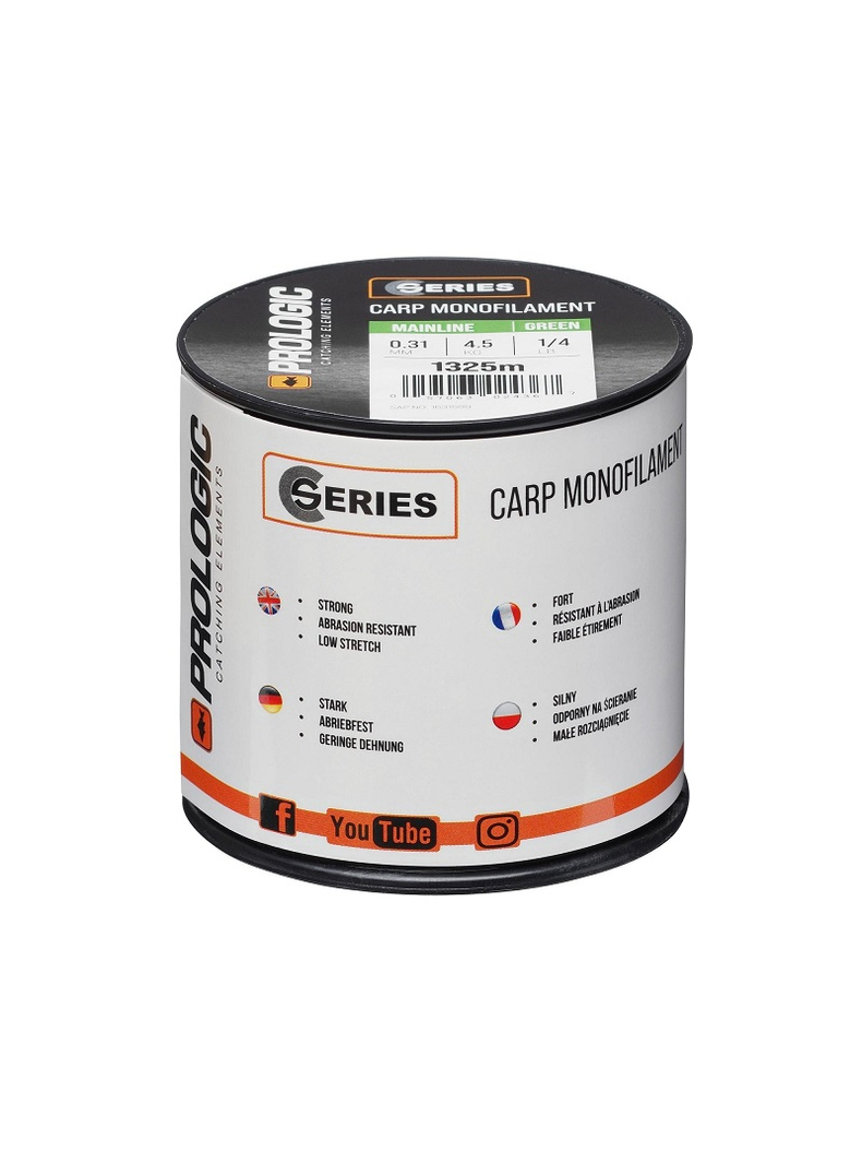 Леска PROLOGIC C-SERIES MONO - 0.40mm / 755m / 8.2kg - GREEN, изображение 2