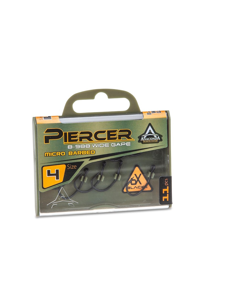 Крючки карповые ANACONDA PIERCER B-988 Wide Gape - №6 / 11шт., изображение 2