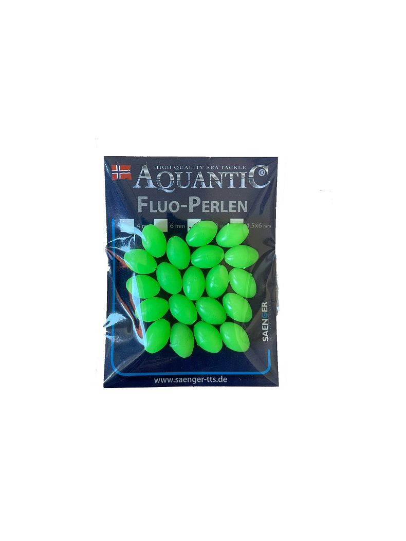 Бусина AQUANTIC® Fluo Bead - 7x10 mm / Oval - Green - 20 шт., изображение 2