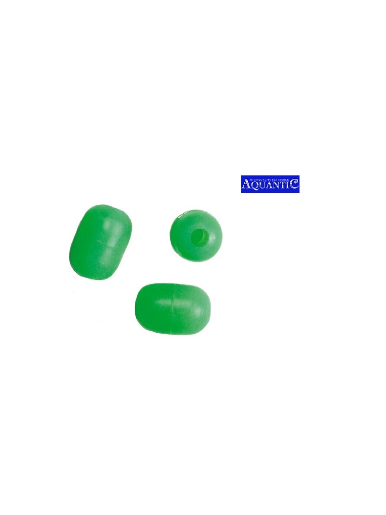 Бусина AQUANTIC® Fluo Bead - 7x10 mm / Oval - Green - 20 шт.