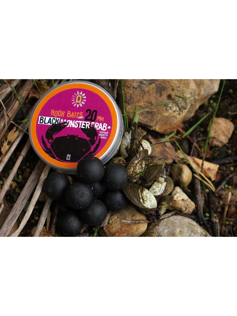 Бойлы насадочные Carptoday Baits Black Monster Crab+ (Черный Монстр Краб), Диаметр: 20 мм, Вкус: Монстр Краб черный, изображение 2