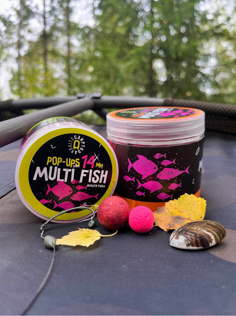 Бойлы плавающие Carptoday Baits Pop Ups Multi Fish (Мульти Фиш) 14 мм, Диаметр: 14 мм, Вкус: Мульти Фиш, изображение 5