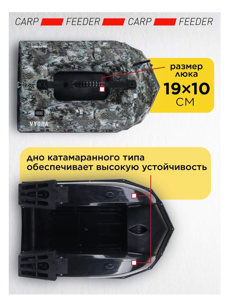 Прикормочный корабль VYDRA Maxi GPS Camo (Уценка)