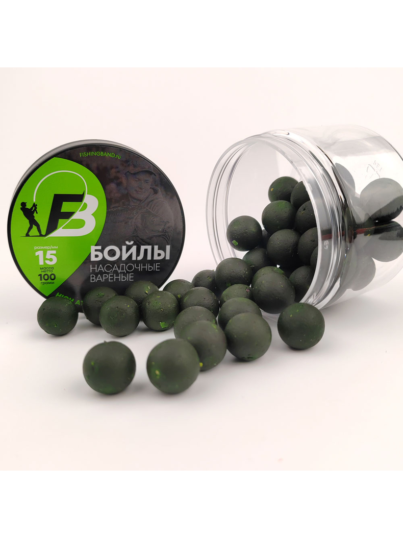 Бойлы варёные насадочные (в банке) Fishing Band Mussel 15 мм 100 гр — фото 2 — CARPshop