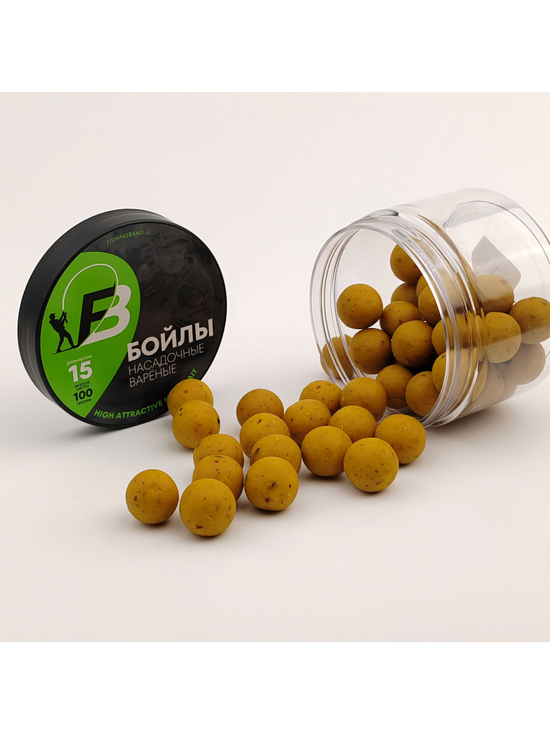 Бойлы варёные насадочные (в банке) Fishing Band Pineapple N-Butyric 15 мм 100 гр — фото 2 — CARPshop