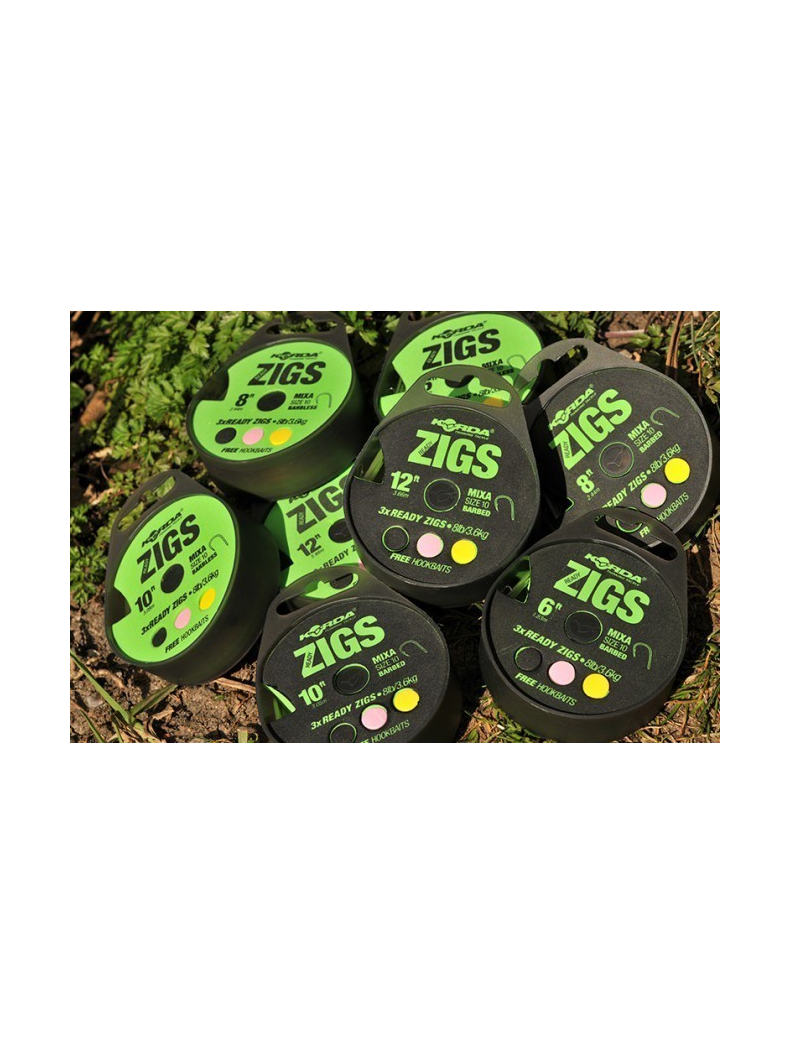 Набор для зиг-риг Korda Ready Zigs Barbless, Длина: 12 ft (3,66 м), Размер крючка: № 10 Набор для зиг-риг Korda Ready Zigs Barbless, Длина: 12 ft (3,66 м), Размер крючка: № 10