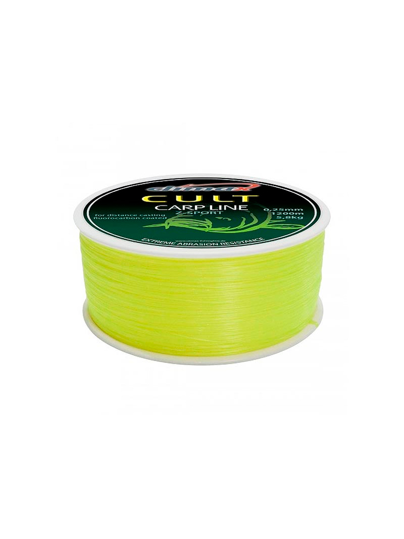 Леска CLIMAX CULT CARP LINE Z-SPORT fluo-yellow (флюоресцентно-желтая), Диаметр лески: 0.22 мм