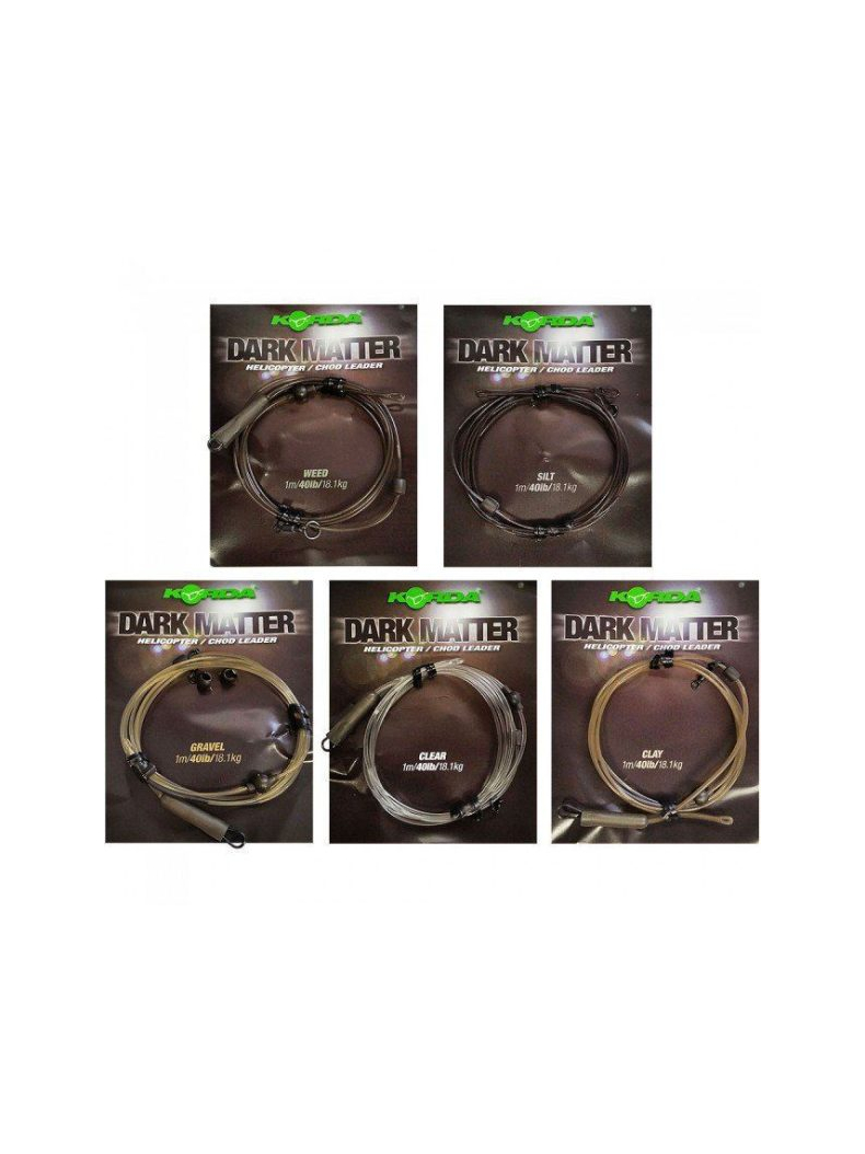 Готовый монолидер для монтажа "вертолёт" KORDA Dark Matter Leader Heli, Цвет: Weed (Водоросли)