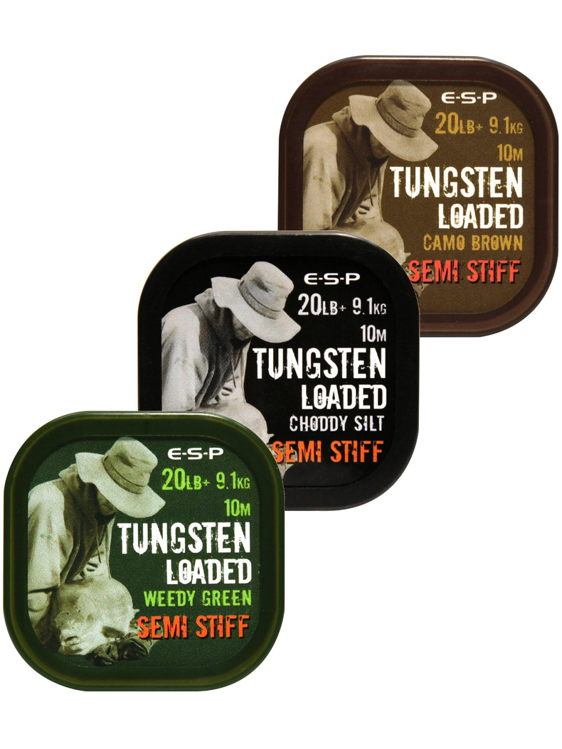 Поводковый материал утяжеленный вольфрамом ESP Tungsten Loaded SEMI STIFF, Цвет: Weed Green Поводковый материал утяжеленный вольфрамом ESP Tungsten Loaded SEMI STIFF, Цвет: Weed Green