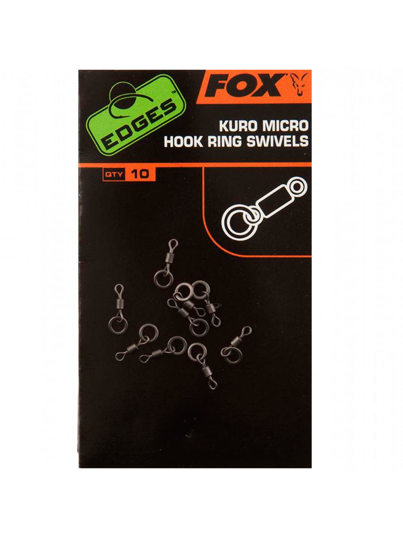 Микро вертлюги с кольцом FOX Kuro Micro Hook Ring Swivels EDGES Микро вертлюги с кольцом FOX Kuro Micro Hook Ring Swivels EDGES