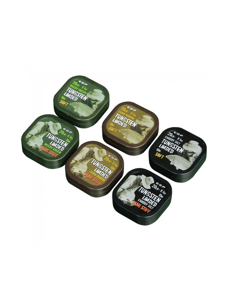 Поводковый материал утяжеленный вольфрамом ESP Tungsten Loaded SEMI STIFF, Цвет: Weed Green, изображение 2 Поводковый материал утяжеленный вольфрамом ESP Tungsten Loaded SEMI STIFF, Цвет: Weed Green, изображение 2