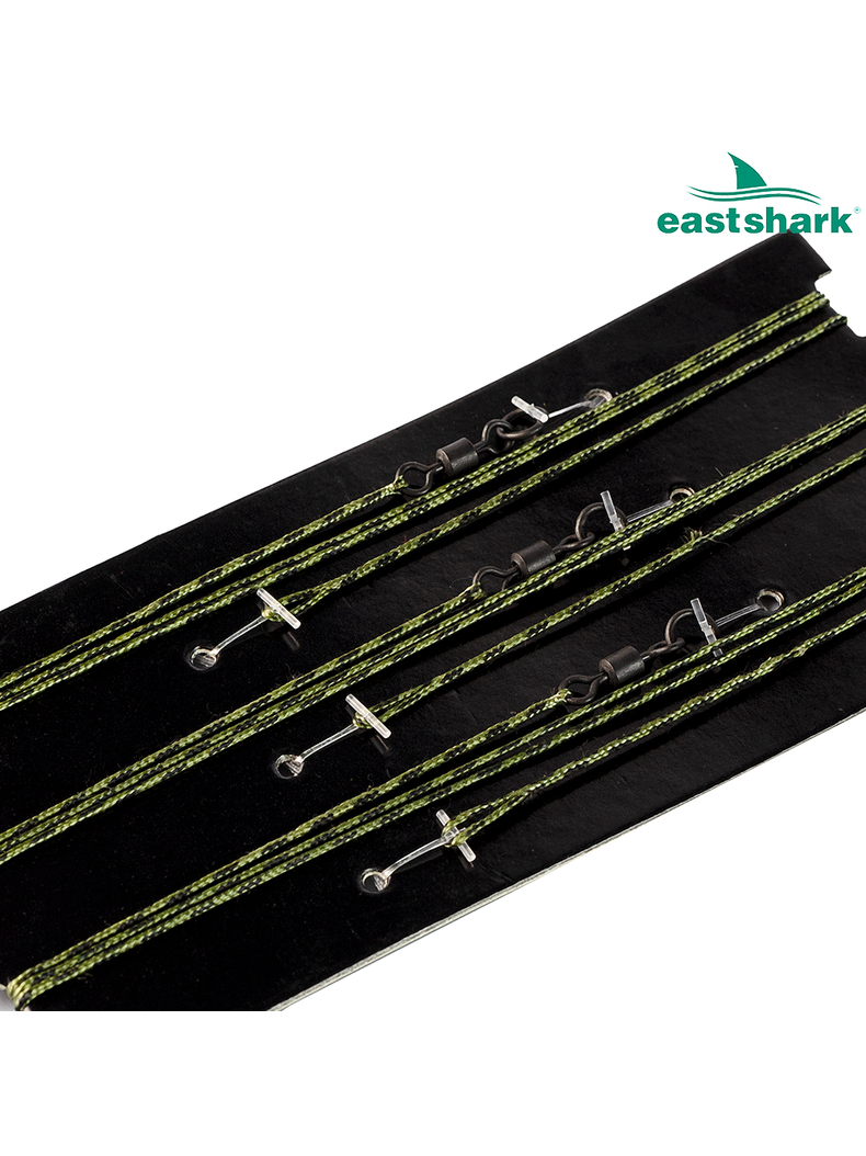 Готовые лидкоры с вертлюгами с кольцом EastShark Leadcore & Swivel Rings 45lb