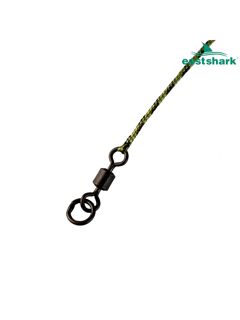 Готовые лидкоры с вертлюгами с кольцом EastShark Leadcore & Swivel Rings 45lb, изображение 2