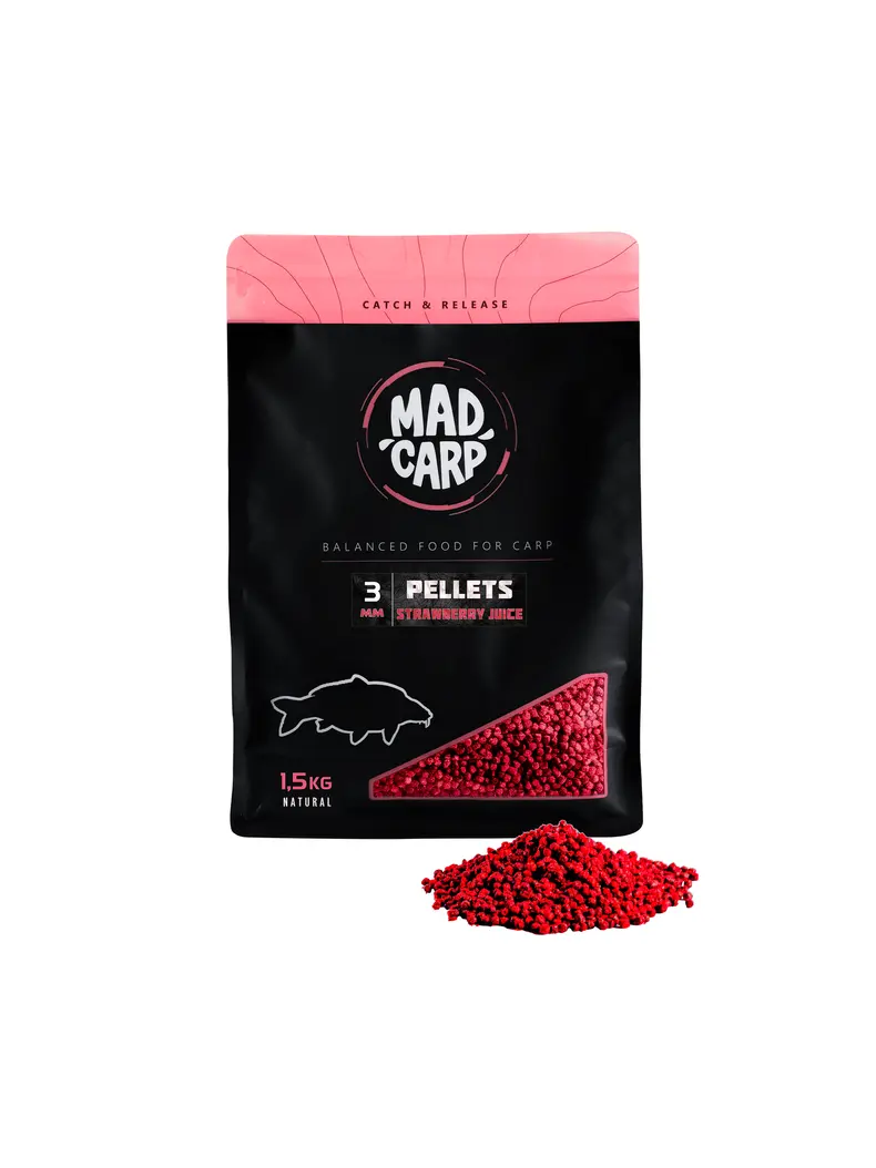 Пеллетс Mad Carp Strawberry Juice 3мм, карповые снасти — купить в CARPshop