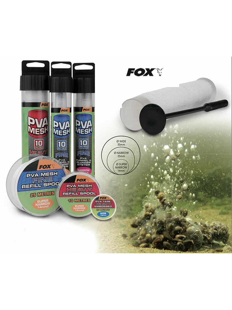 FOX запасная ПВА-сетка PVA mesh, Диаметр: 14 мм, Длина: 10 м, Тип: Fine (быстро), изображение 4 FOX запасная ПВА-сетка PVA mesh, Диаметр: 14 мм, Длина: 10 м, Тип: Fine (быстро), изображение 4