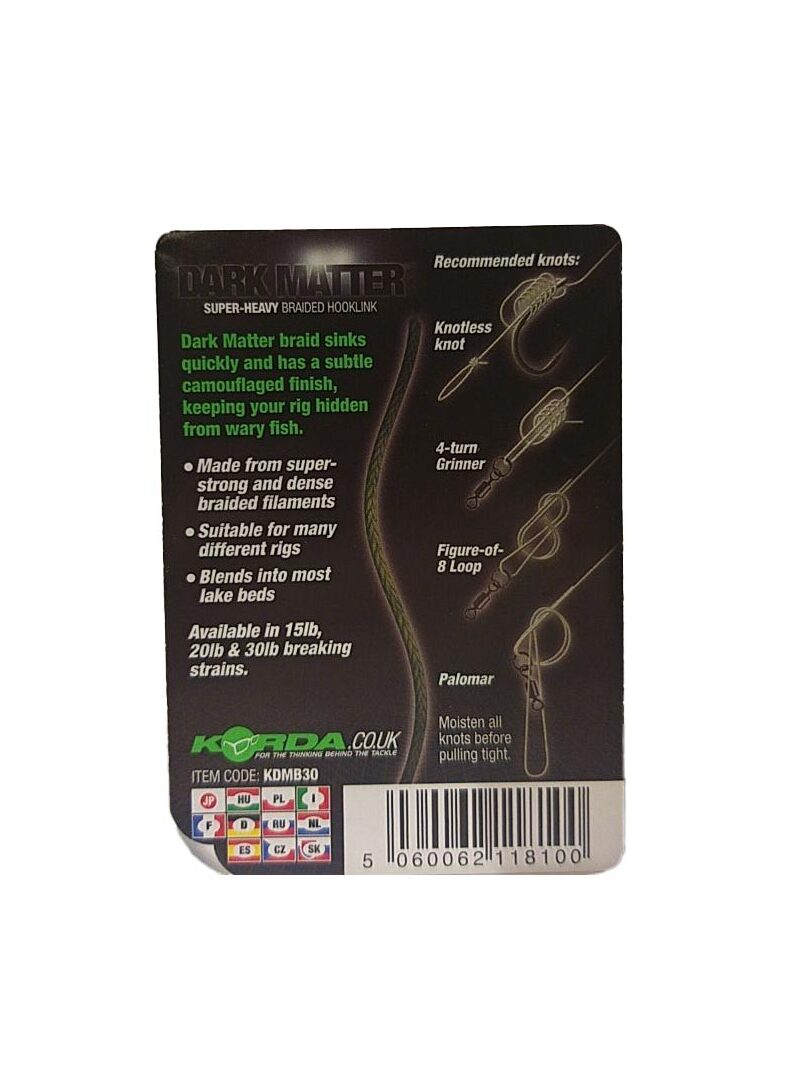 Поводковый материал Korda Dark Matter Braid — фото 7 — CARPshop