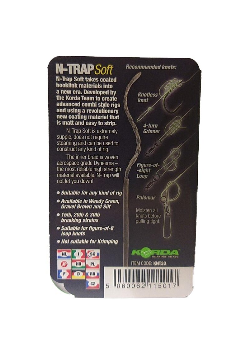 Поводковый материал Korda N-Trap Soft в мягкой оплётке — фото 14 — CARPshop