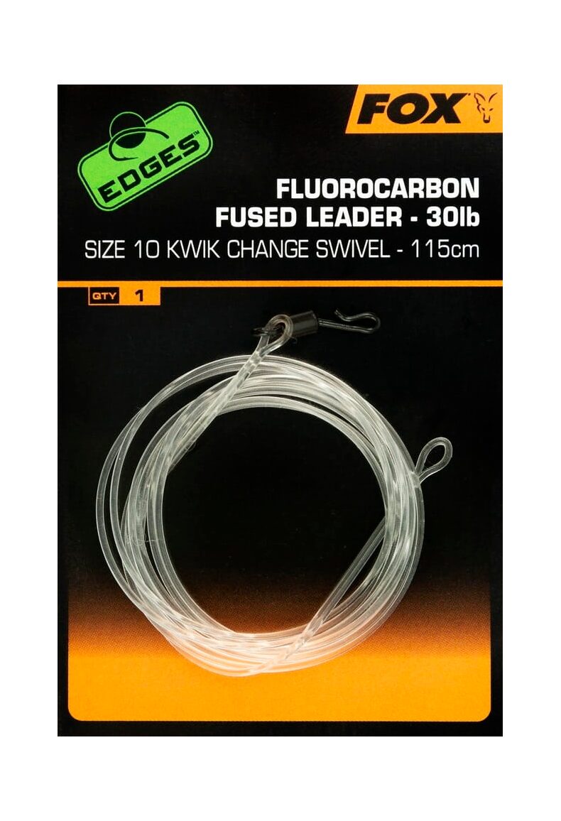 Флюрокарбоновый лидер FOX Edges Fluorocarbon Fused Leader 30lb 115см с быстросъе — фото 2 — CARPshop