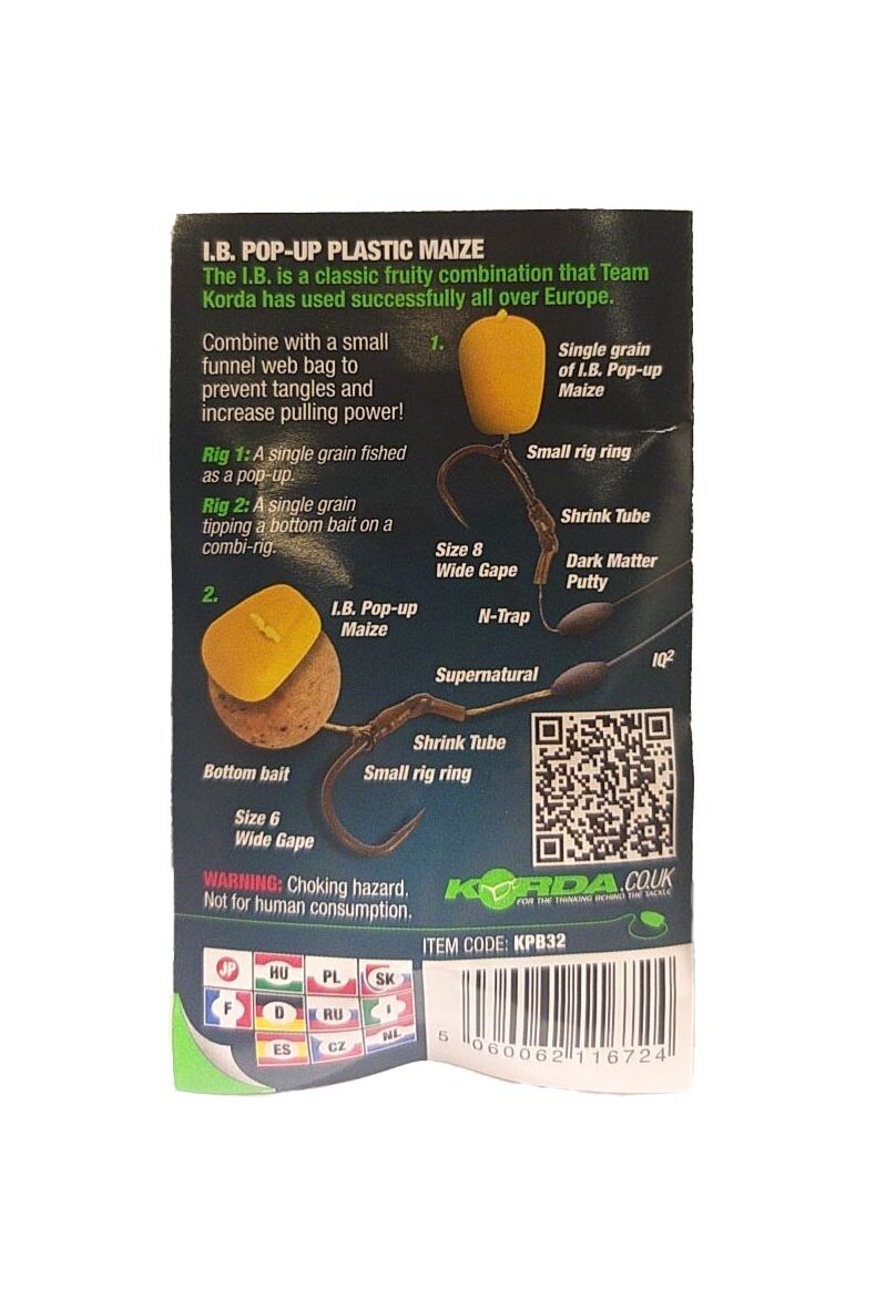 Korda Pop-Up Maize I.B. Yellow (фрукты) желтая плавающая имитационная приманка — фото 4 — CARPshop