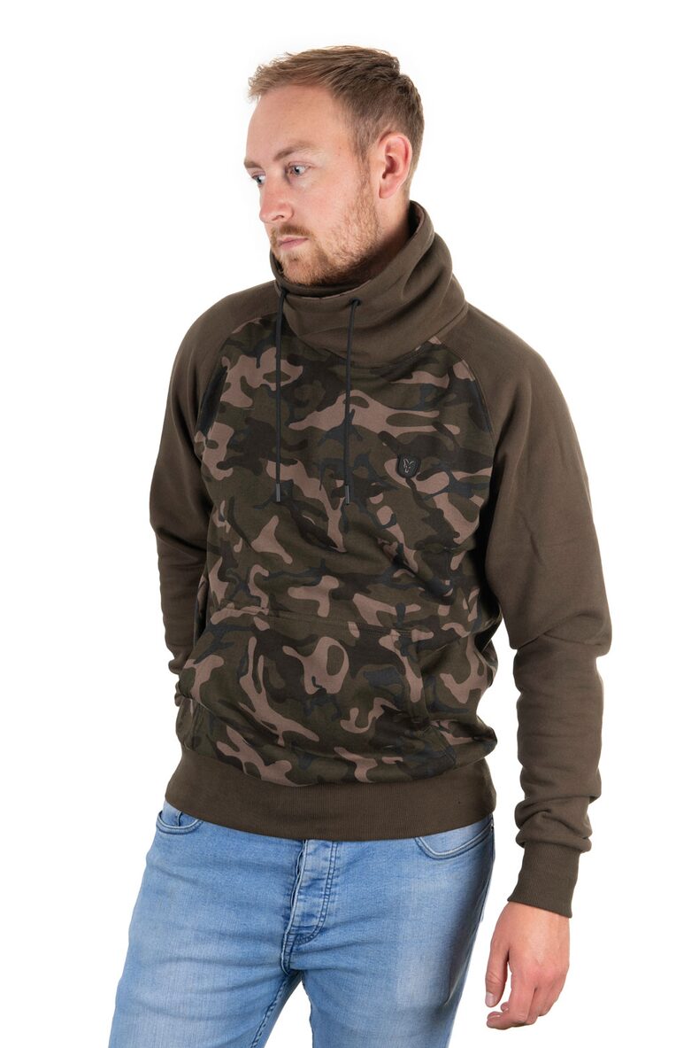 Толстовка с высоким воротом FOX Khaki/Camo High Neck — фото 2 — CARPshop