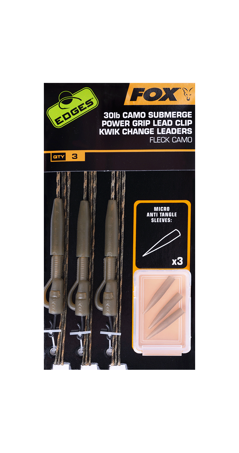 Набор готовых оснасток "безопасная клипса" FOX Camo Submerge Power Grip Lead Clip Kwik Change Leaders