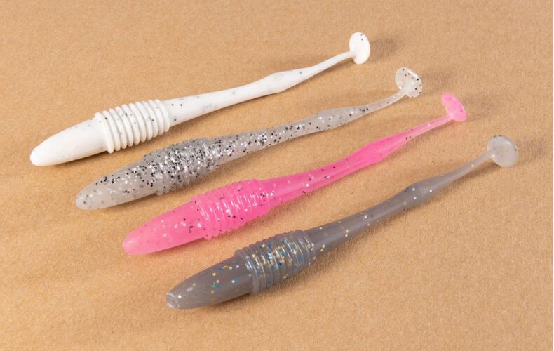 Виброхвост плавающий IRON CLAW Moby Softbaits EAZY-ADD SHAD UV Non Toxic / 12cm / Dirty J - Luminous