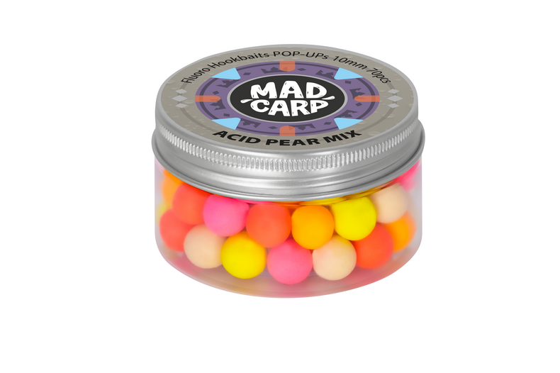 Бойлы плавающие Mad Carp Baits ACID PEAR Pop-Ups COLOR MIX (Кислая груша) набор  — фото 2 — CARPshop