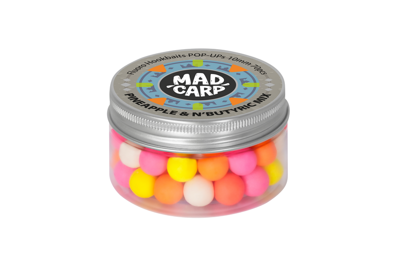 Бойлы плавающие Mad Carp Baits PINEAPPLE & N'BUTYRIC Pop-Ups COLOR MIX (Ананас и — фото 2 — CARPshop