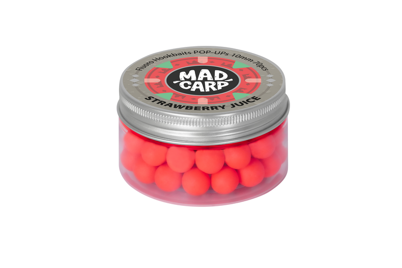 Бойлы плавающие Mad Carp Baits STRAWBERRY JUlCE Pop-Ups (Клубничный Сок) — фото 2 — CARPshop