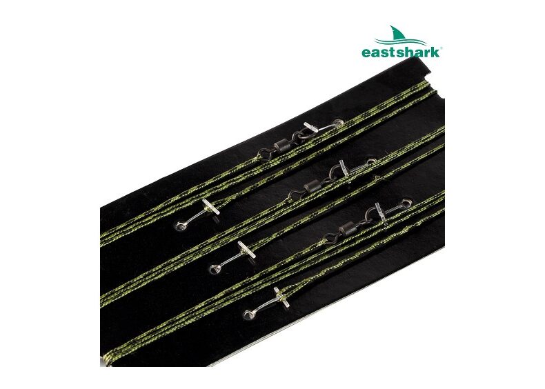 Готовые лидкоры с вертлюгами с кольцом EastShark Leadcore & Swivel Rings 45lb — фото 2 — CARPshop