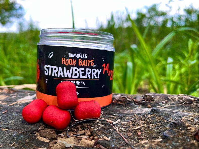 Дамбелсы насадочные Carptoday Baits Strawberry (Клубника) 14х20мм — фото 5 — CARPshop