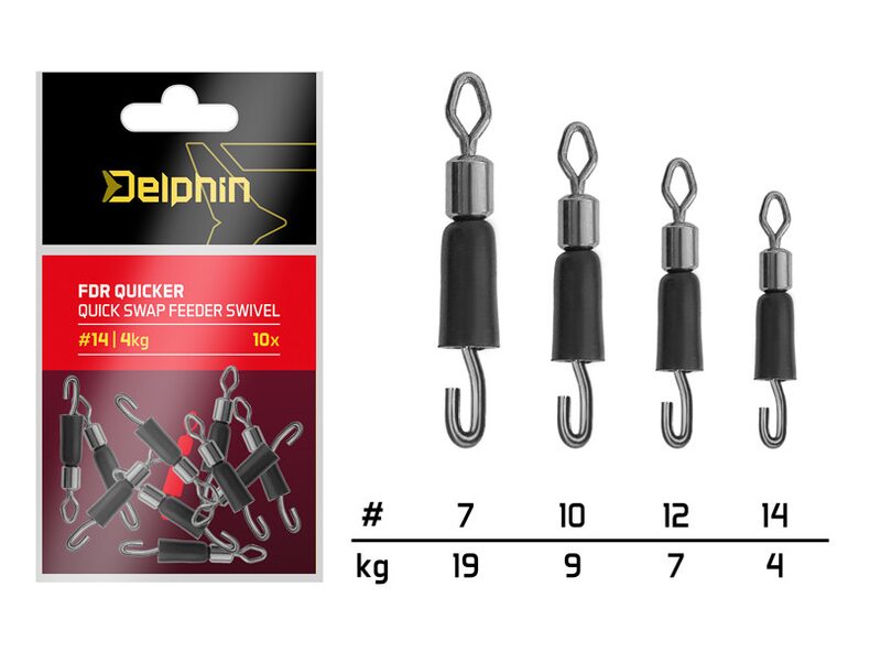 Вертлюг с застежкой и конусом Delphin FDR Quicker №10 / 9kg - 10 шт. — фото 2 — CARPshop