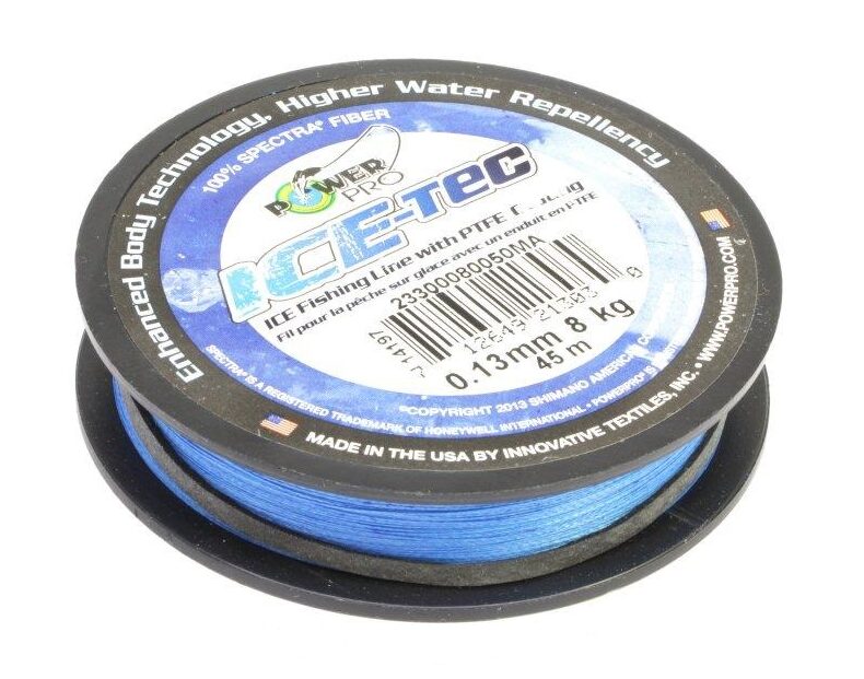Леска плетёная Power Pro 45м Ice-Tec Blue 0,13/8кг — фото 2 — CARPshop