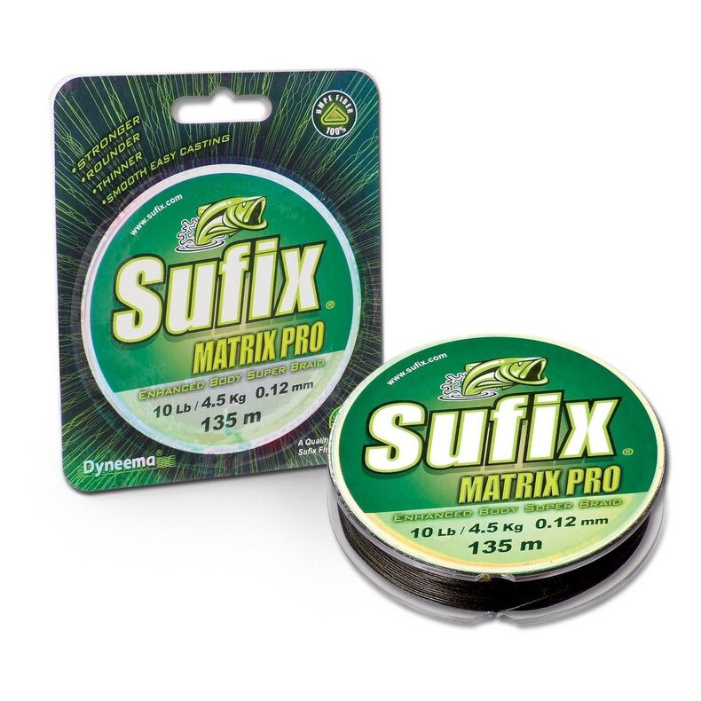 Шок-лидер плетённый 8-ми жильный Sufix Matrix Pro Green — фото 2 — CARPshop