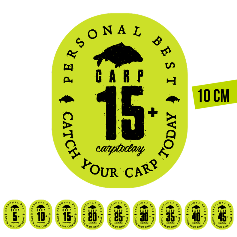 Стикер зелёный Carptoday Personal Best PB Большой 10см для карпфишинга — CARPshop