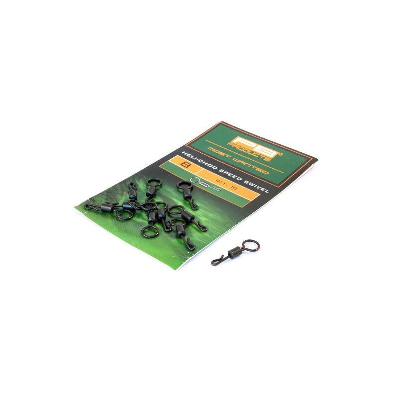 Вертлюг с большим ушком и застежкой PB Products Heli-Chod Speed Swivel №8, карпфишинг — купить в CARPshop