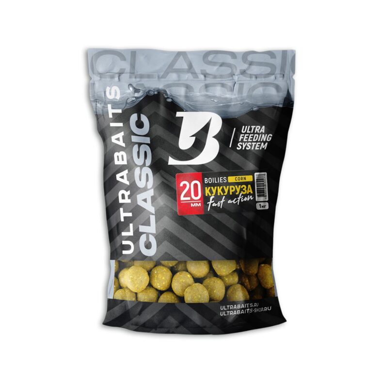 Тонущие бойлы ULTRABAITS Classic SweetCorn (Кукуруза) 1кг для ловли карпа — купить в CARPshop