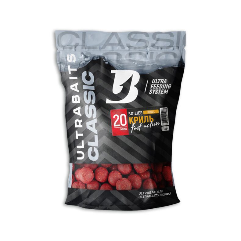 Тонущие бойлы ULTRABAITS Classic Krill (Криль) 1кг для карповой рыбалки — купить в CARPshop