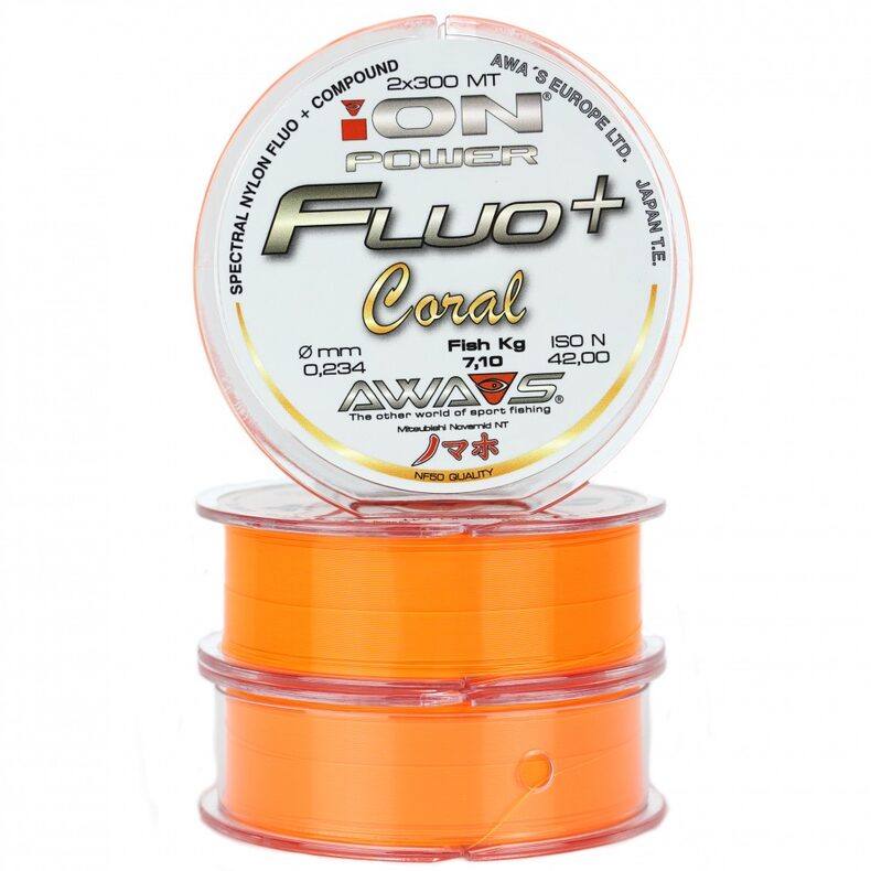 Леска карповая ION POWER FLUO+ CORAL 600m для ловли карпа — CARPshop