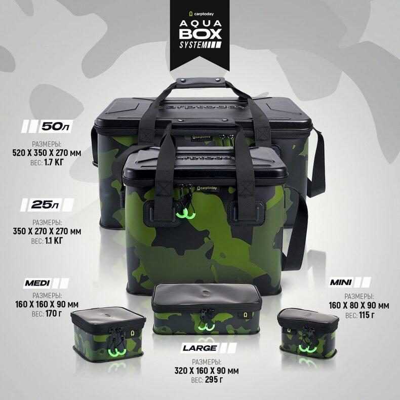 Сумка EVA с жёсткой крышкой Carptoday Aqua Box System 50 литров — фото 21 — CARPshop