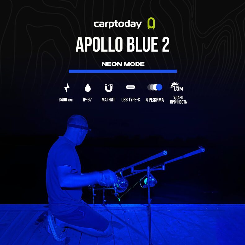 Налобный фонарь Carptoday Apollo Blue 2 с функцией подсвечивания лески — фото 15 — CARPshop