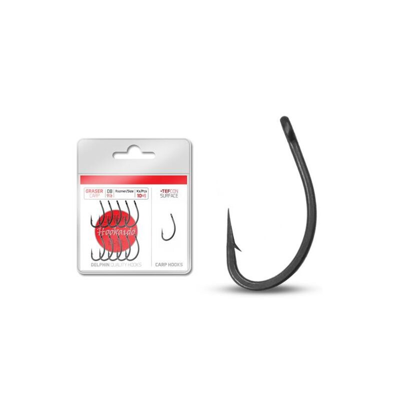 Крючки карповые Delphin HOOKAIDO GRASER TEFCON #8 для ловли карпа — CARPshop