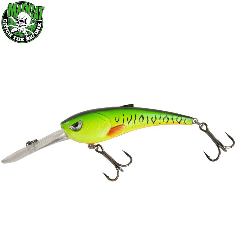 Воблер плавающий MADCAT® CATDIVER Floating 11cm FIRETIGER UV для ловли сома — CARPshop