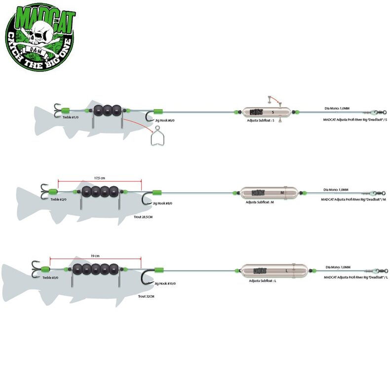 Готовые оснастки на сома MADCAT® ADJUSTA PROFI RIVER RIGS «DEAD BAIT» - M — фото 2 — CARPshop